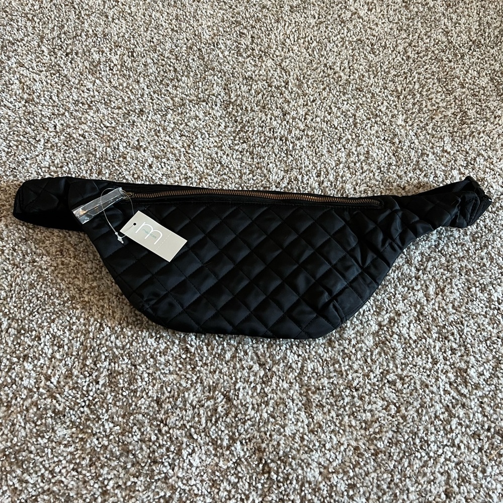 NWT Maurices Black Quilted Belt Bag